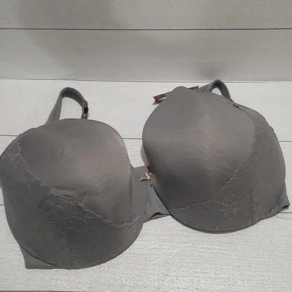 Cacique gray full coverage lightly lined new bra 44H
